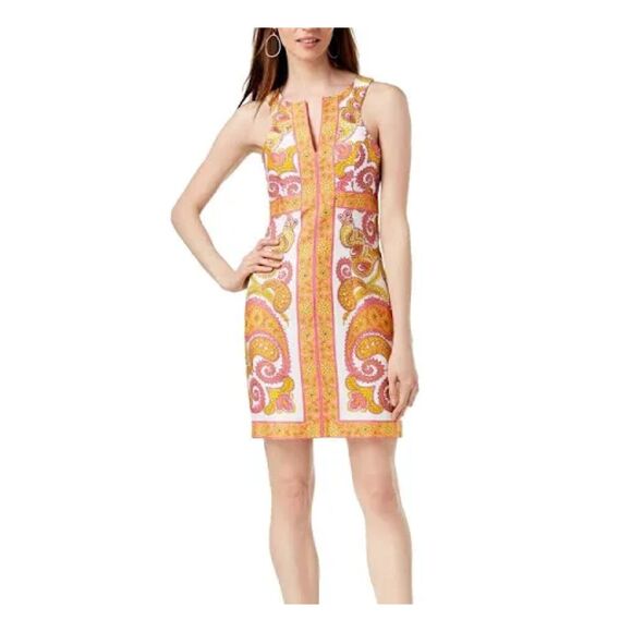 TRINA TURK California Paisley Print Sheath Mini Dress Sz 4 - Picture 1 of 6